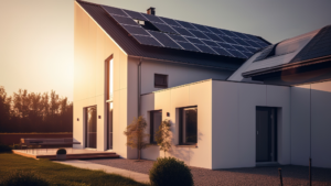 Innovation panneaux photovoltaïques, une maison avec une installation panneaux photovoltaïques